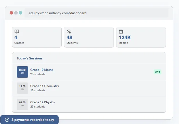 BYSEDU education management platform dashboard